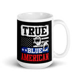 True Blue American White glossy mug