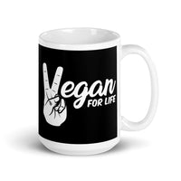 Vegan for Life White glossy mug