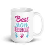 Best Mom Hands Down White glossy mug