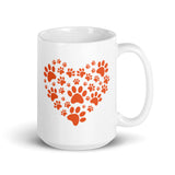 Paw Heart White glossy mug