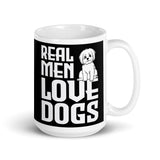 Real Men Love Dogs White glossy mug