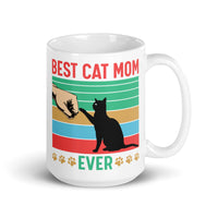 Best Cat Mom Ever White glossy mug