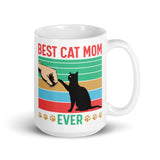 Best Cat Mom Ever White glossy mug