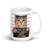 Bad Kitty White glossy mug