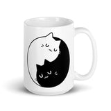 Yin Yang Kitty White glossy mug