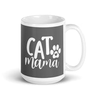 Cat Mama White glossy mug