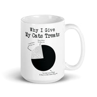 Why I Gives My Cat Treats White glossy mug