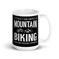 Mountain Biking White glossy mug