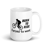 Born to Ride White glossy mug