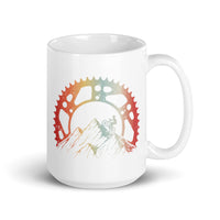 Mountain Biking White glossy mug