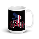 American Biker White glossy mug