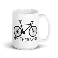 My Therapist White glossy mug