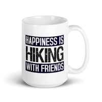 Happiness is Hiking with Friends White glossy mug