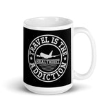 Travel is the Healthiest Addiction White glossy mug