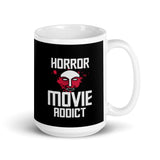 Horror Movie Addict White glossy mug