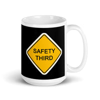 Safety Third White glossy mug