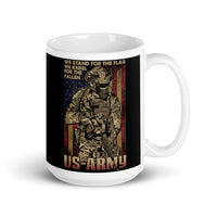 We Stand for the Flag (US Army) White glossy mug