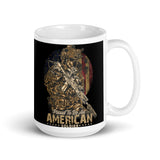 Proud to be an American Soldier White glossy mug