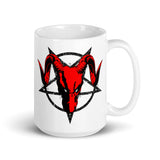 Pentagram Dragon White glossy mug