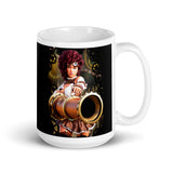 Steampunk Girl White glossy mug