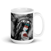 Beautiful Native Woman White glossy mug