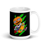 Pumpkin Skater White glossy mug