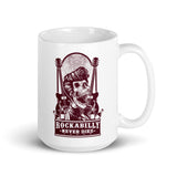 Rockabilly Never Dies White glossy mug