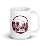 Fishing Trip White glossy mug