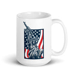 Armed Liberty White glossy mug