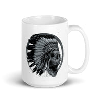 Native American Skull White glossy mug