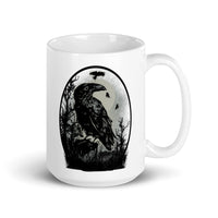 The Raven White glossy mug