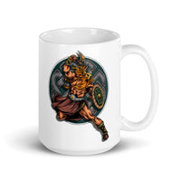 Viking Warrior White glossy mug