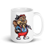 Wood Cutter White glossy mug