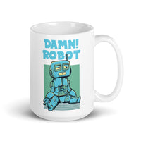 Damn Robot White glossy mug