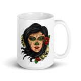 Day of the Dead White glossy mug