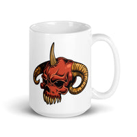 Demon Skull White glossy mug