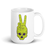 Peace Skull White glossy mug