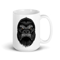 Gorilla Head White glossy mug