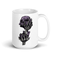 Skull Hands White glossy mug