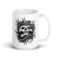 Skull Snake White glossy mug