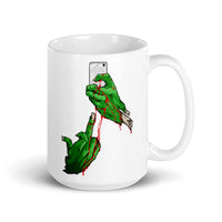 Zombie Hands White glossy mug