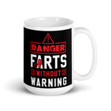 Farts Without Warning White glossy mug