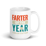 Farter of the Year (Father) White glossy mug