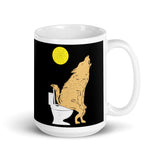 Wolf Potty White glossy mug