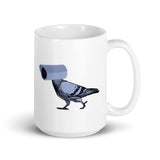 Bird Surveillance White glossy mug