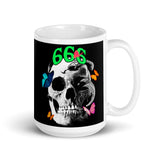 666 Skull White glossy mug