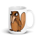 Monster Beaver White glossy mug