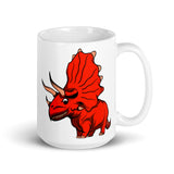 Monster Triceratops White glossy mug