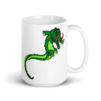 Monster Alligator White glossy mug