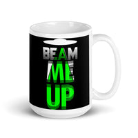 Beam Me Up (UFO) White glossy mug